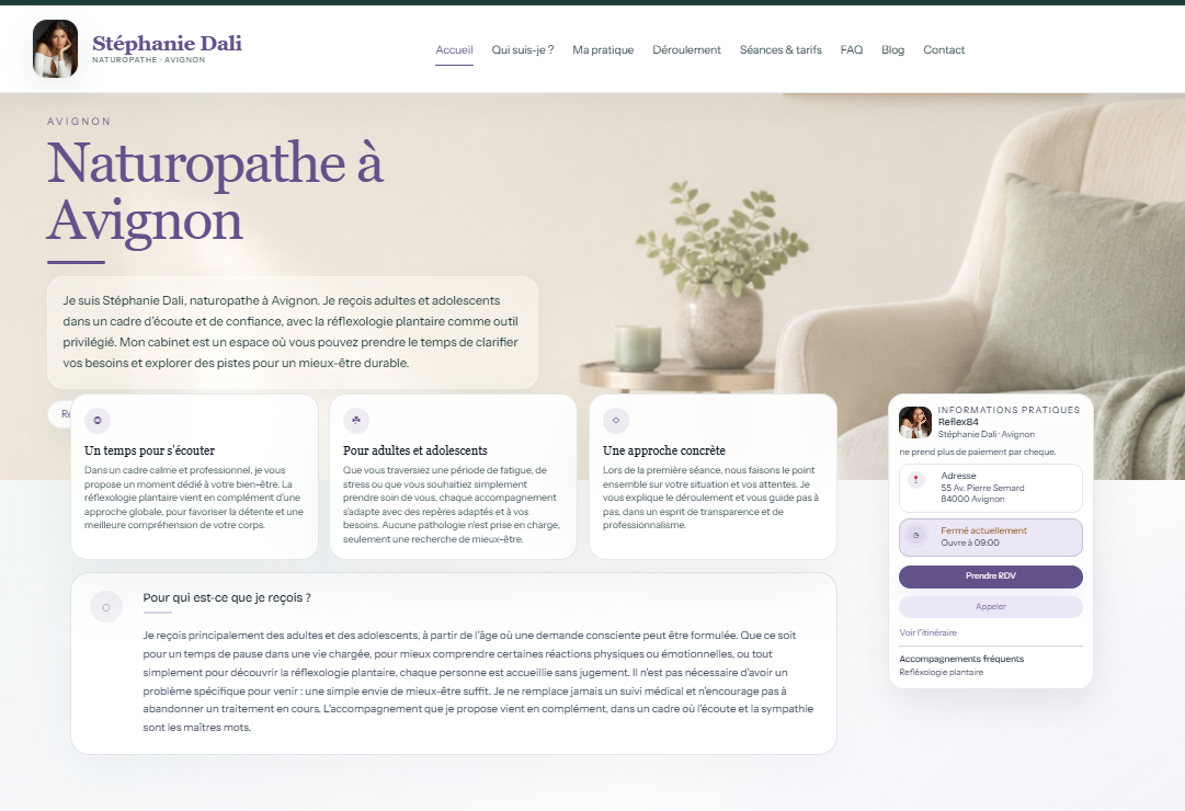 Capture du mini-site intelligent Thera-UP